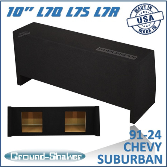 black 10" dual sealed solobaric sub box, fits 91-24 chevy suburban (w/3rd row seat)