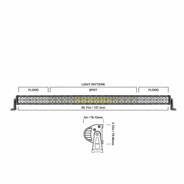 DB LIGHTING 50" STRAIGHT DOUBLE ROW RLED OFFROAD LIGHT BAR (DBLE50C)