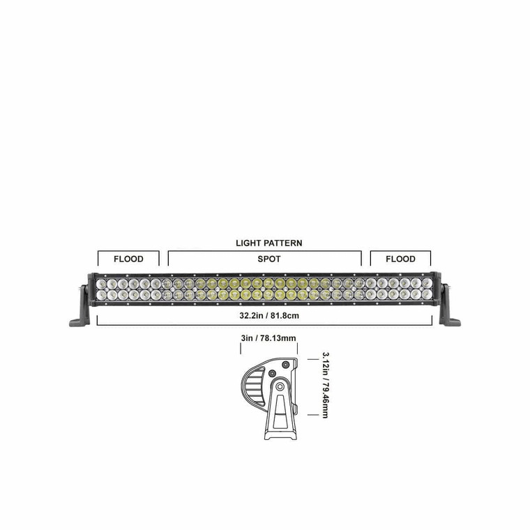DB LIGHTING 32" STRAIGHT DOUBLE ROW RLED OFFROAD LIGHT BAR (DBLE32C)