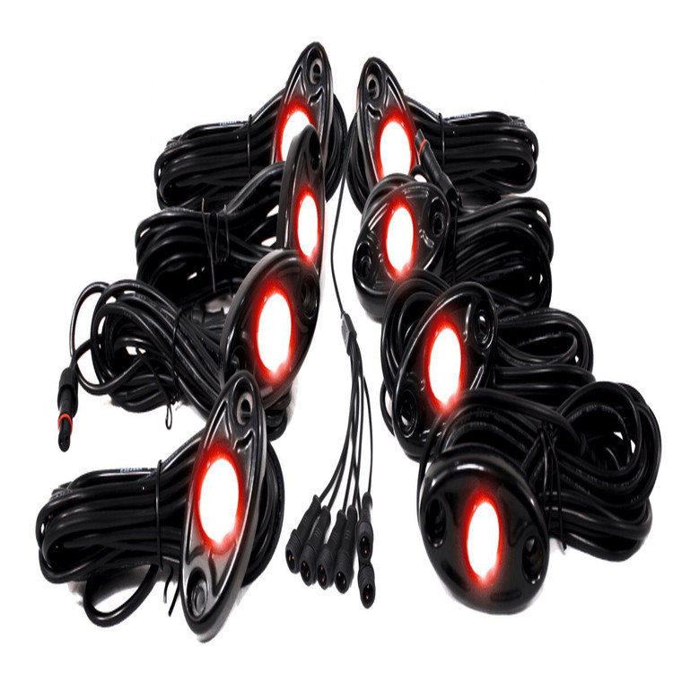 RACE SPORT 8 POD LED ROCK LIGHT KIT (RSLD8KITR)