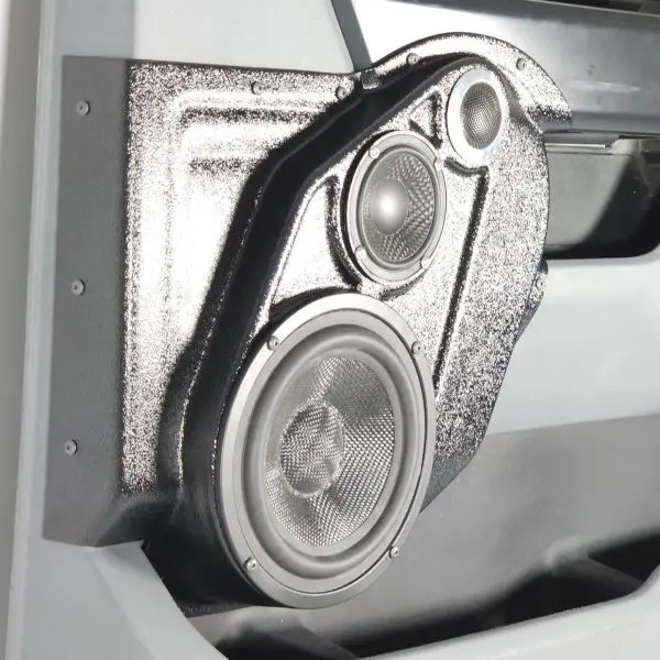 Custom Speaker Pods Single 6.5″ and Single 3.5″ and Single Tweeter Speaker Pods for the Front Door of a 21-24 Ford F-150-Ford F-250