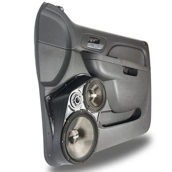 Custom Speaker Pods Single 10″ and Single 6.5″ and Single 3.5″ Speaker Pods for the Front Door of a 10-14 GM Full Size Truck Upper