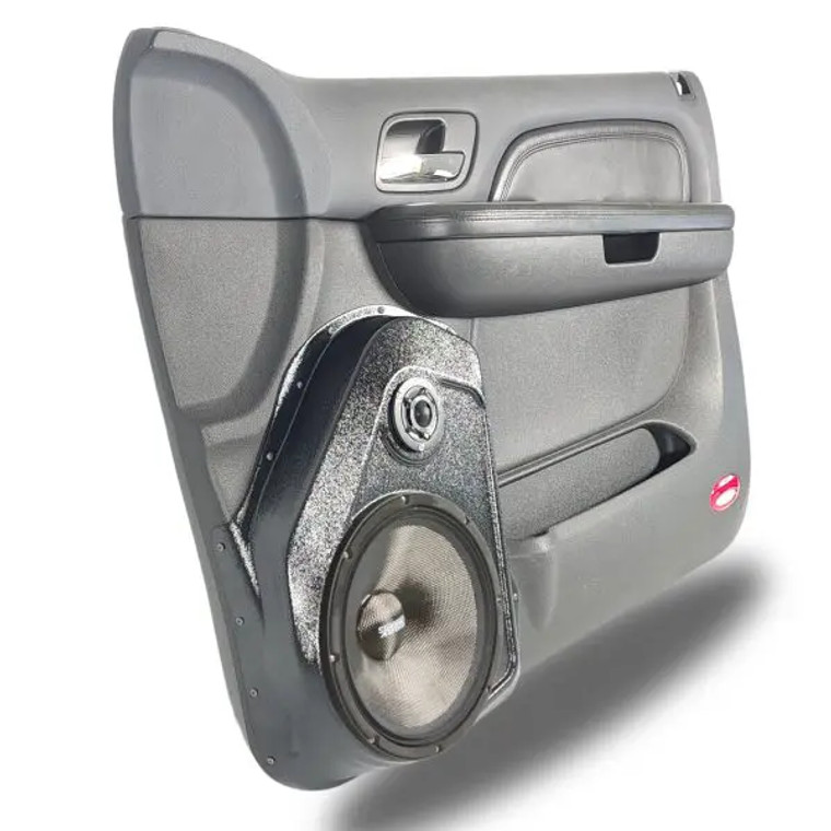 Single 10″ and Single 3.5″ Speaker Pods for the Front Door of a 07-09 GM Full Size Truck Upper Handle