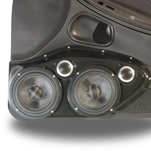 Custom Speaker Pods Dual 6.5″ and Dual Tweeter Speaker Pods for the Front Door of a 94-04 Ford Mustang