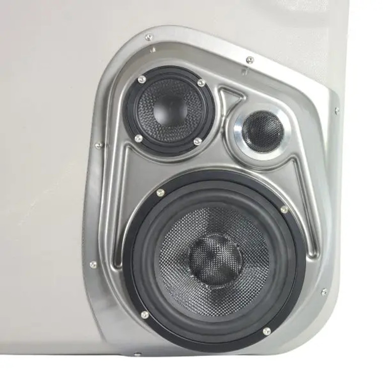 Single 6.5″ and Single 3.5″ and Single Tweeter Speaker Pods for the Front Door of a 07-09 Chevrolet Silverado-GMC Sierra Lower Handle