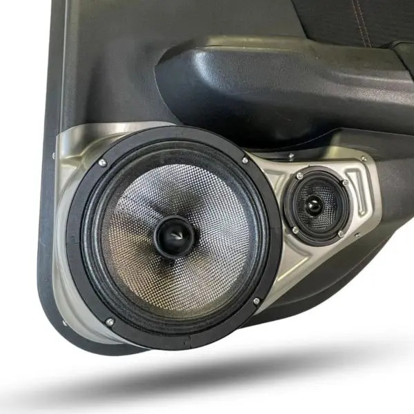 Custom Speaker Pods Single 8″ and Single 3.5″ Speaker Pods for the Rear Door of a 12-15 Honda Civic 4 Door