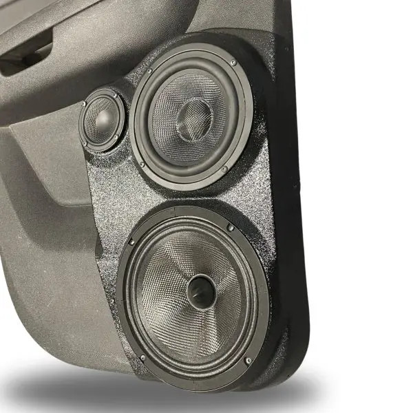 Custom Speaker Pods Single 8″ and Single 6.5″ and Single 3.5″ Speaker Pods for the Rear Door of a 07-14 GM Full Size Truck Upper Handle