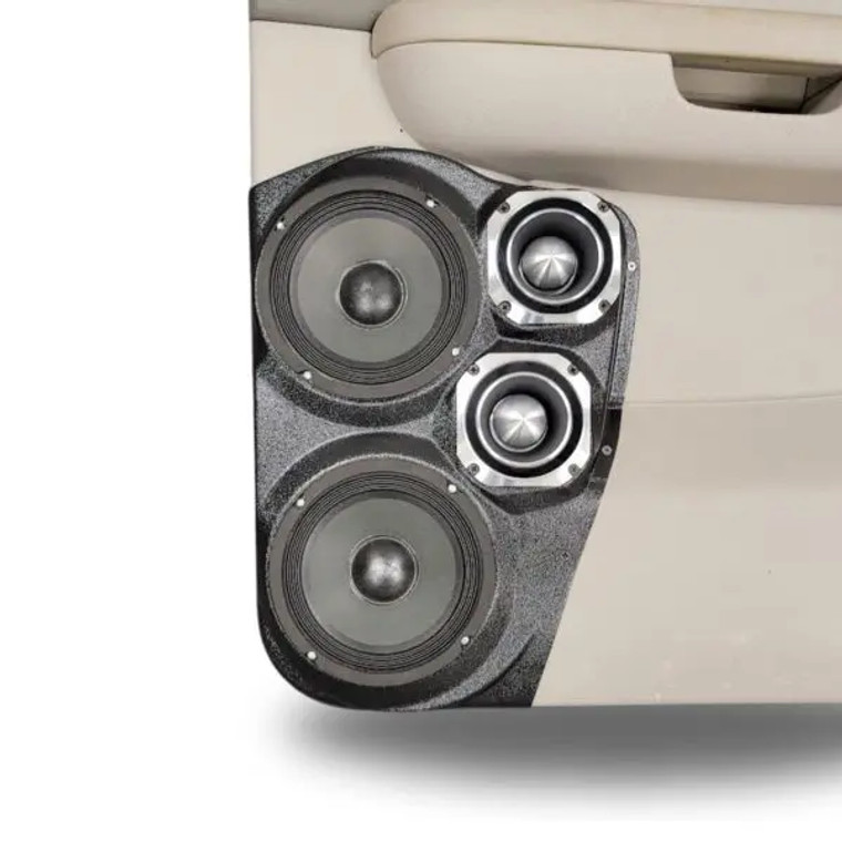 Dual 6.5″ and Dual 4″ Speaker Pods for the Rear Door of a 07-14 GM Full Size Truck Upper Handle