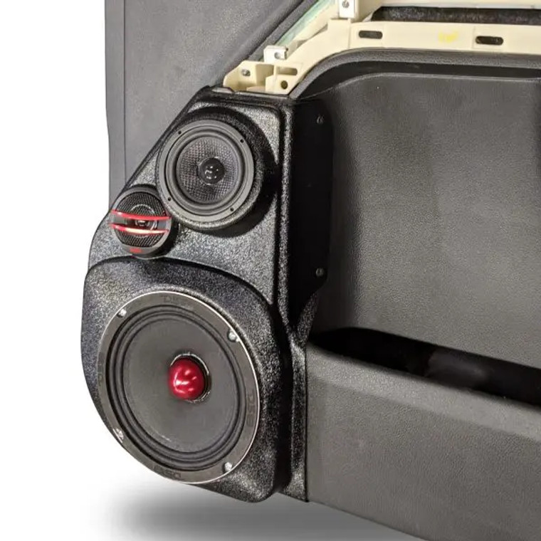 Single 6.5″ and Single 3.5″ and Single Tweeter Speaker Pods for the Front Door of a 14-18 Chevrolet Silverado-GMC Sierra