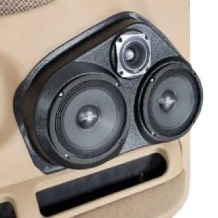 Dual 6.5″ and Single 3.5″ Speaker Pods for the Front Door of a 99-01 Dodge Ram Extended Cab