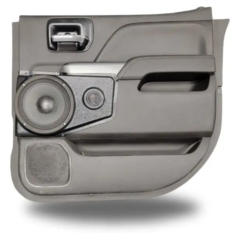 Single 8″ and Single Tweeter Speaker Pods for the Rear Door of a 14-18 Chevrolet Silverado-GMC Sierra Crew Cab