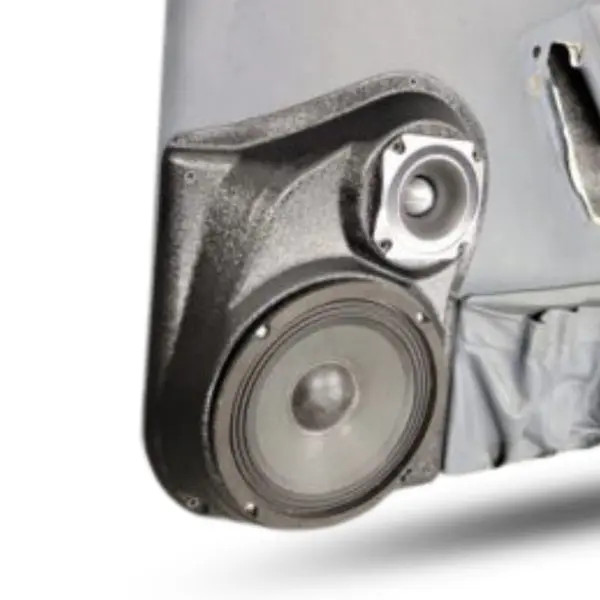 Custom Speaker Pods Single 6.5″ and Single 3.5″ Speaker Pods for the Front Door of a 87-93 Ford Mustang