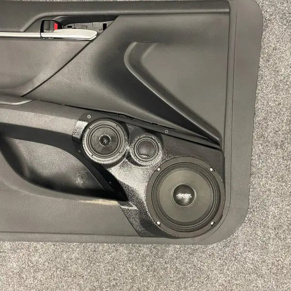 Custom Speaker Pods Single 6.5″ and Single 3.5″ and Single Tweeter Speaker Pods for the Front Door of a 18-24 Toyota Camry