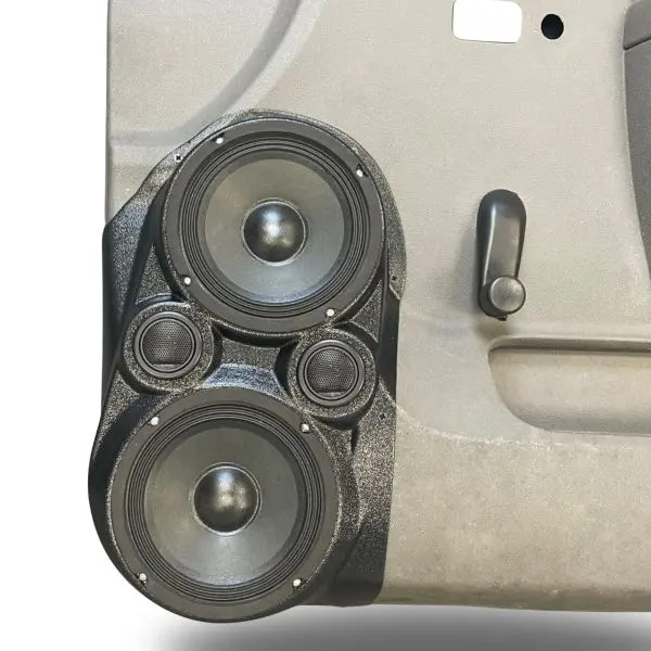 Custom Speaker Pods Dual 6.5″ and Dual Tweeter Speaker Pods for the Front Door of a 10-13 Chevrolet Silverado-GMC Sierra Lower Handle