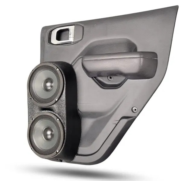 Custom Speaker Pods Flangeless Dual 6.5″ Speaker Pods for the Rear Door of a 18-24 Jeep Wrangler-Jeep Gladiator 4 Door