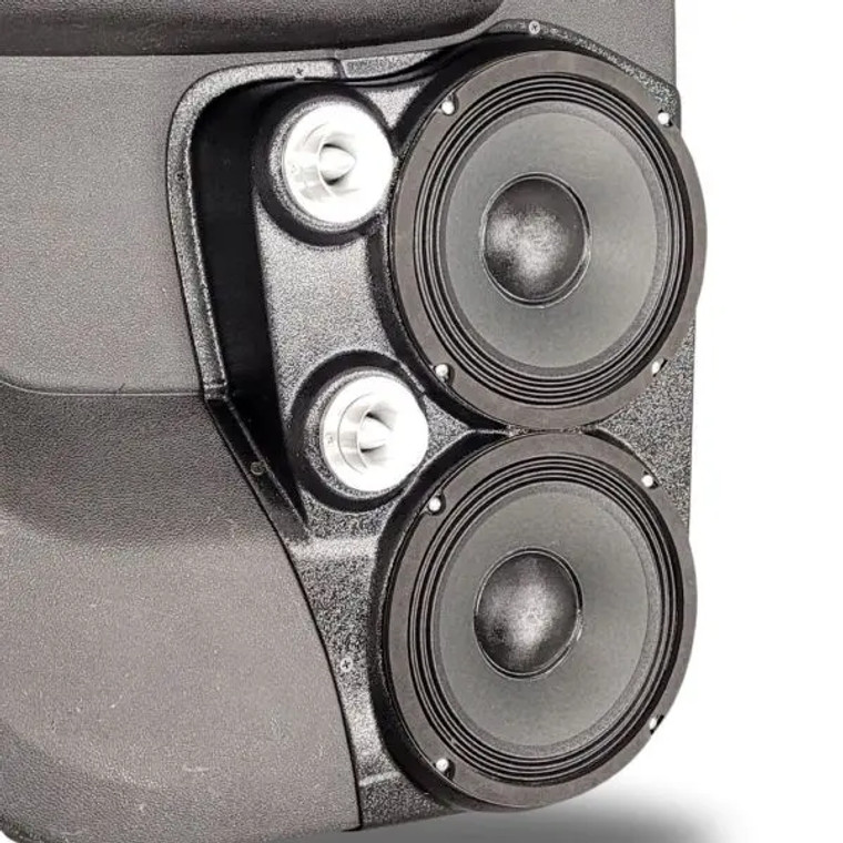 Dual 8″ and Dual Tweeter Speaker Pods for the Rear Door of a 07-14 GM Full Size Truck Upper Handle