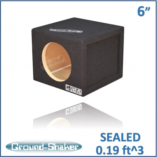 Ground Shaker GS-SQ16B Black 6" Single Sealed Subwoofer Box