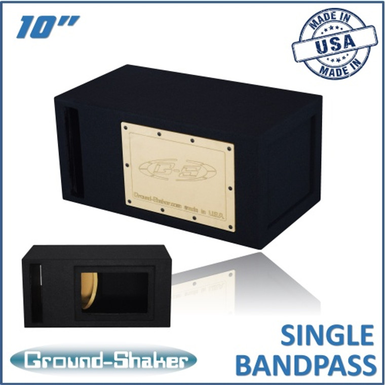 black 10" single slot ported bandpass sub box black 10" single slot ported bandpass sub box