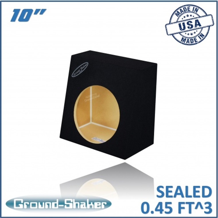 black 10" single sealed angled sub box