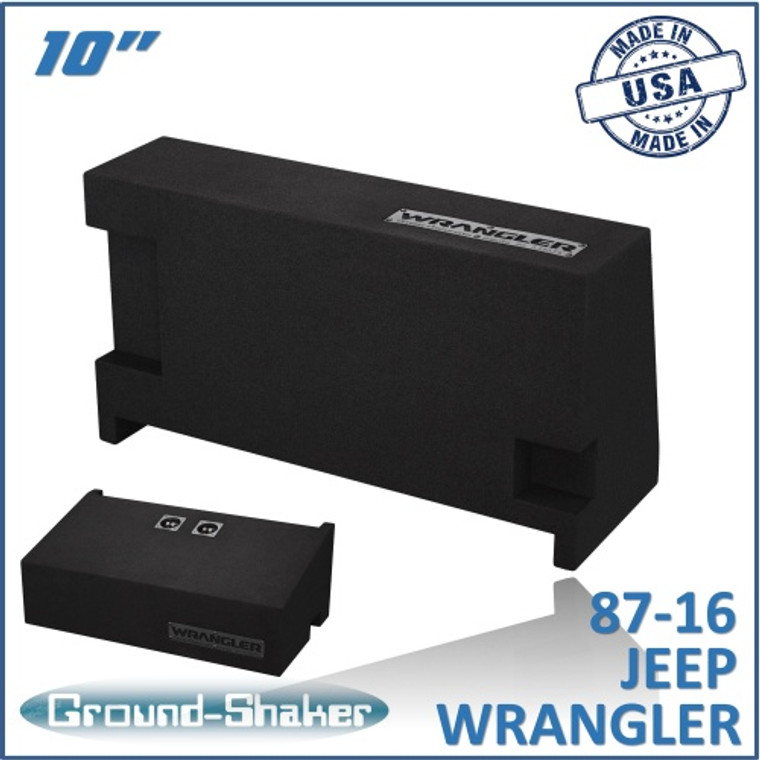 black 10" dual sealed sub box, fits 87-16 jeep wrangler
