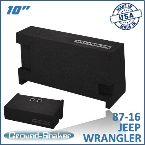 87-16 Jeep Wrangler Black 10" Dual Sealed Subwoofer Box
