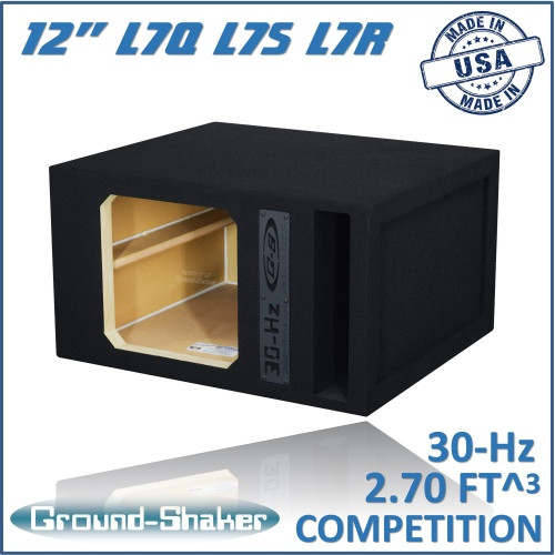 Ground Shaker GS-L7QP112B Black 12" Solobaric 30-hz Single Competition Ported Subwoofer Box