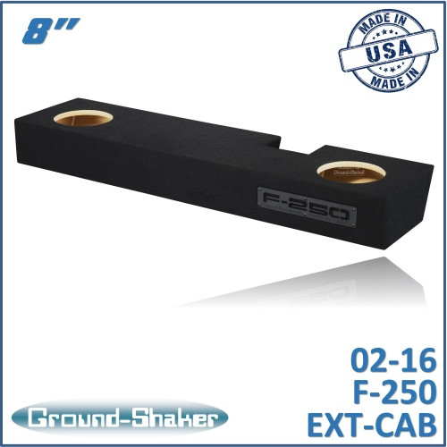 02-16 Ford F-250 Ext-Cab Black 8" Dual Sealed Subwoofer Box