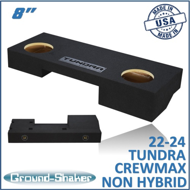 black 8" dual sealed sub box, fits 22-24 toyota tundra crew-max (non-hybrid)