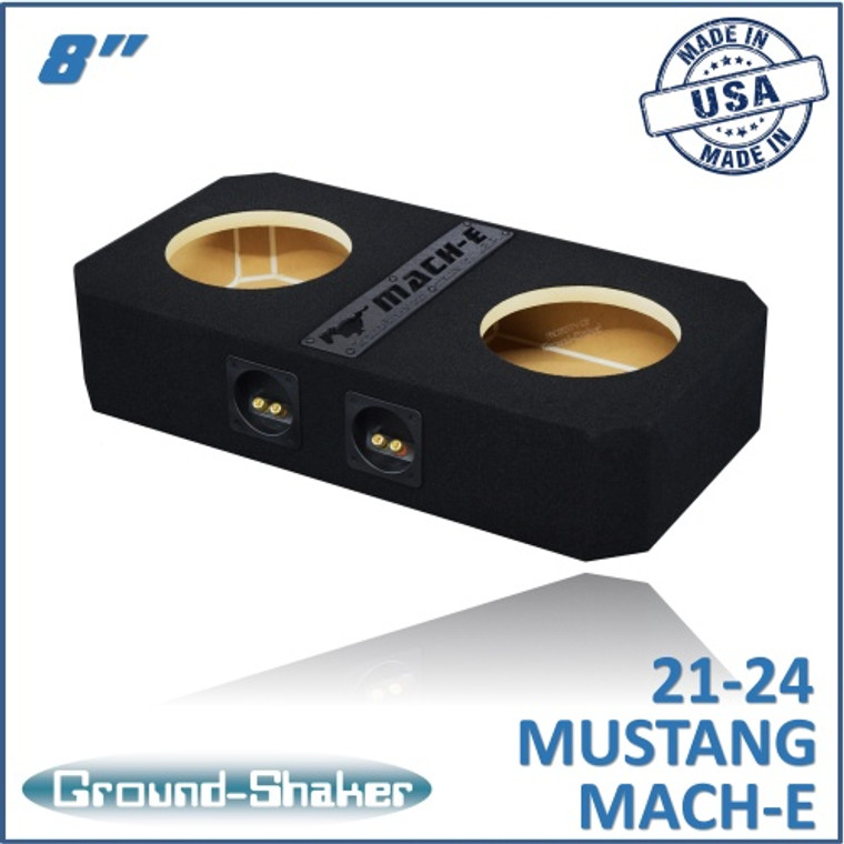 black 8" dual sealed sub box, fits 21-24 ford mustang mach-e