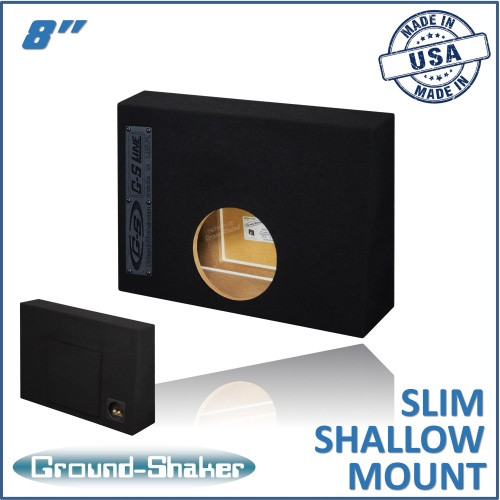 Ground Shaker GS-STS18B Black 8” Single Sealed Slim / Shallow Mount Subwoofer Box