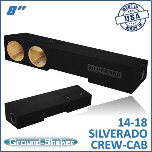 14-18 Chevy Silverado Crew-Cab Black 8" Dual Ported Subwoofer Box