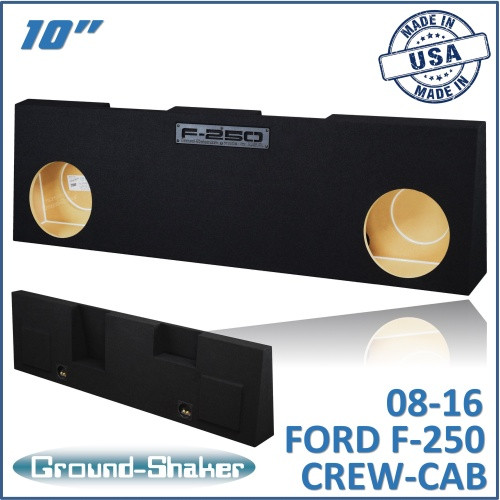 08-16 Ford F-250 Crew-Cab Black 10" Dual Sealed Subwoofer Box