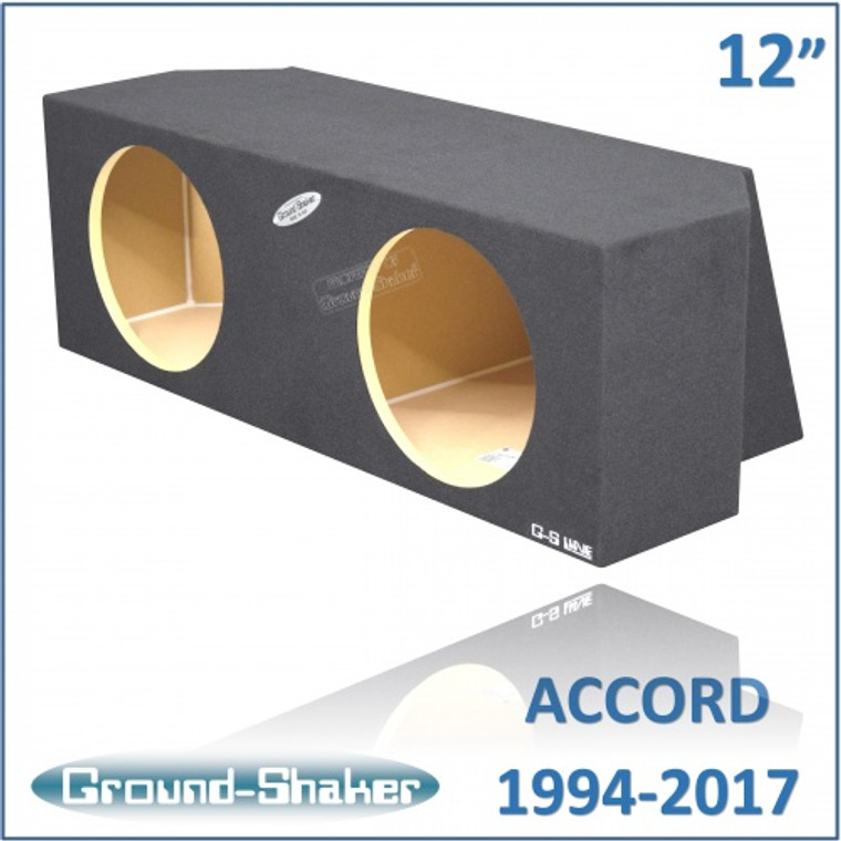 black 12" dual sealed sub box, fits honda accord 1994-2017