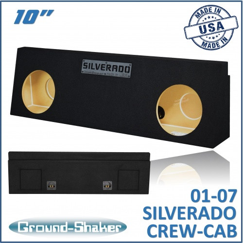 01-07 Chevy Silverado Crew Cab Black 10" Dual Sealed Subwoofer Box