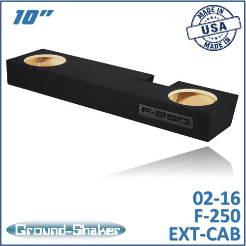 02-16 Ford F-250 Ext-Cab Black 10" Dual Sealed Subwoofer Box