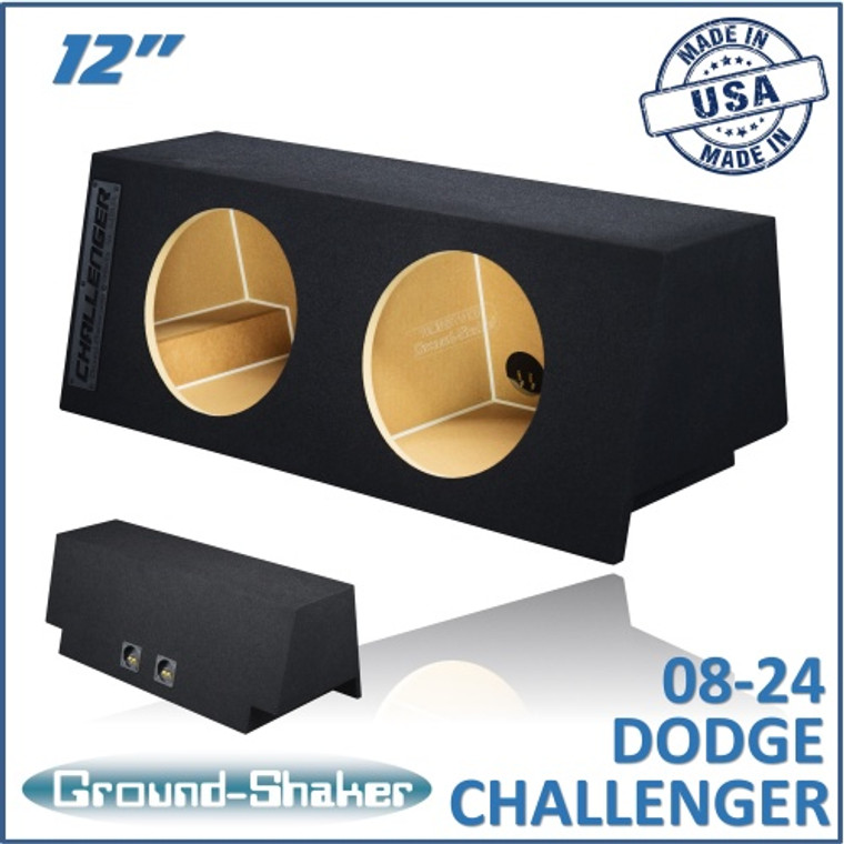 black 12" dual sealed sub box, fits 08-24 dodge challenger