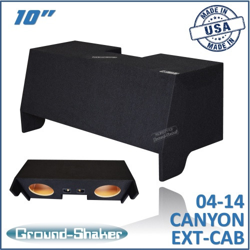 04-14 GMC Canyon Ext-Cab Black 10" Dual Sealed Subwoofer Box