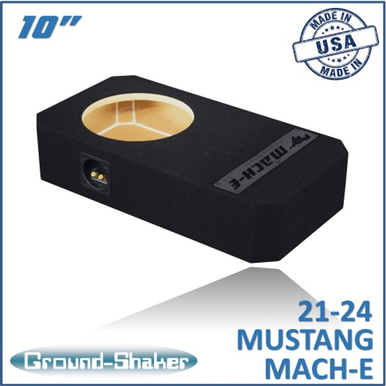 black 10" single sealed sub box, fits 21-24 ford mustang mach-e