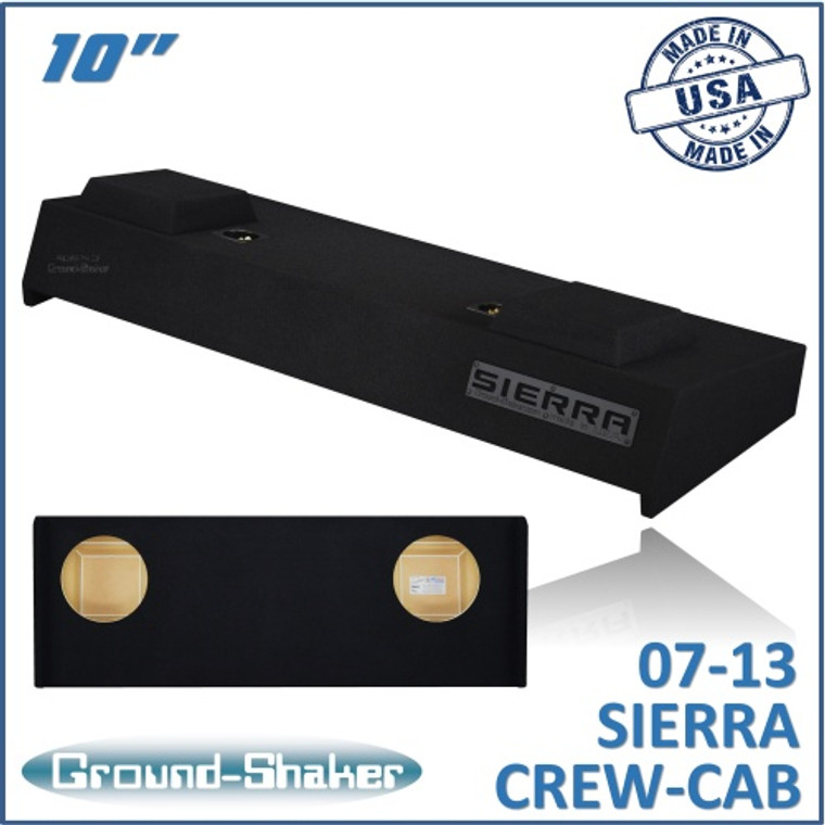 black 10" dual sealed sub box, fits 07-13 gmc sierra crew-cab black 10" dual sealed sub box, fits 07-13 gmc sierra crew-cab