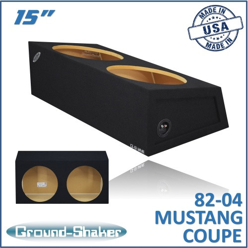 82-04 Ford Mustang Coupe Black 15" Dual Sealed Subwoofer Box