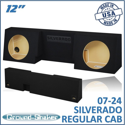 07-24 Chevy Silverado Regular-Cab Black 12" Dual Sealed Subwoofer Box
