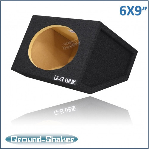 Ground Shaker GS-GS169B single 6x9 speaker box in black carpeted MDF