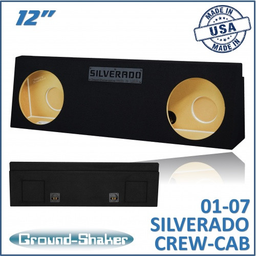 01-07 Chevy Silverado Crew Cab Black 12" Dual Sealed Subwoofer Box