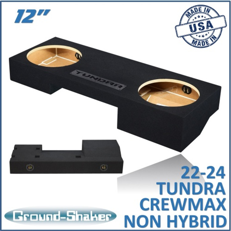 black 12" dual sealed sub box, fits 22-24 toyota tundra crew-max (non-hybrid)