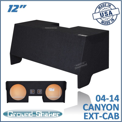 04-14 GMC Canyon Ext-Cab Black 12" Dual Sealed Subwoofer Box