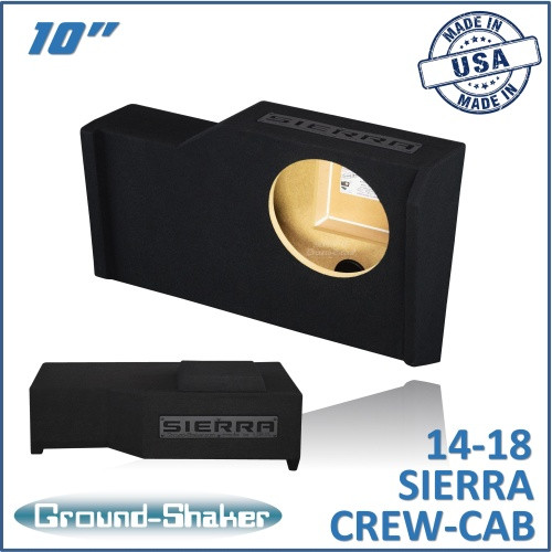 14-18 GMC Sierra Crew-Cab Black 10" Single Sealed Subwoofer Box