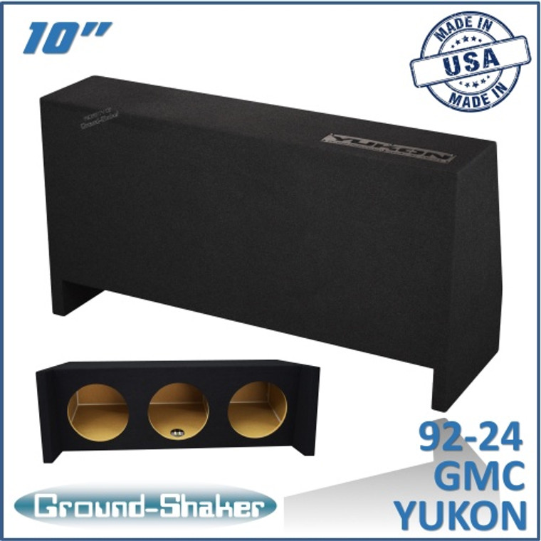 black 10" triple sealed sub box, fits 92-24 gmc yukon (w/3rd row seat)