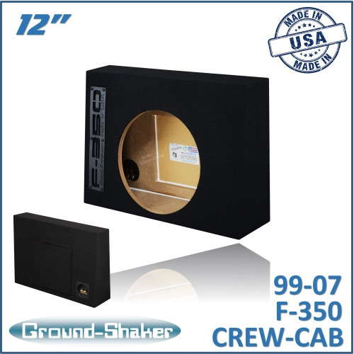 99-07 Ford F-350 Crew-Cab Black 12” Single Sealed Subwoofer Box