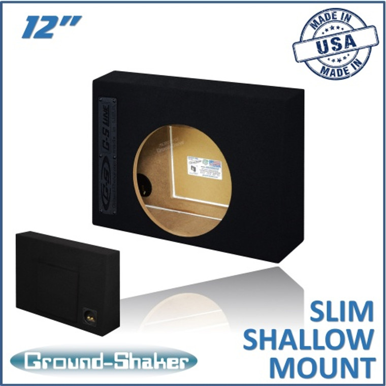 black 12” single sealed slim / shallow mount sub box black 12” single sealed slim / shallow mount sub box