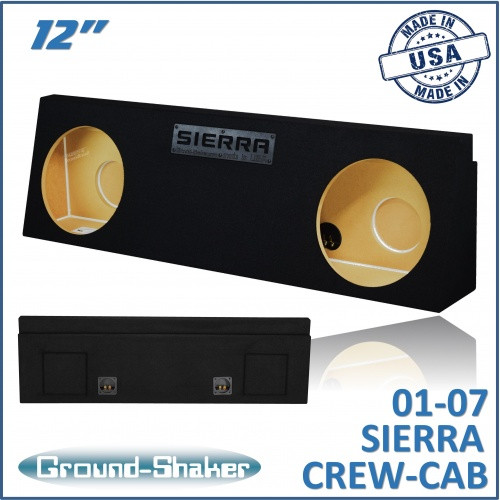 01-07 GMC Sierra Crew Cab Black 12" Dual Sealed Subwoofer Box